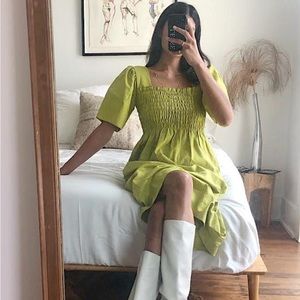 Lisa Says Gah Toni Midi Dress Olive Size Large